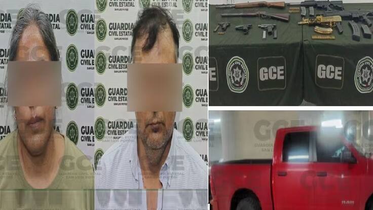 Detienen en San Luis Potosí a exalcalde y esposa en posesión de armas de grueso calibre.