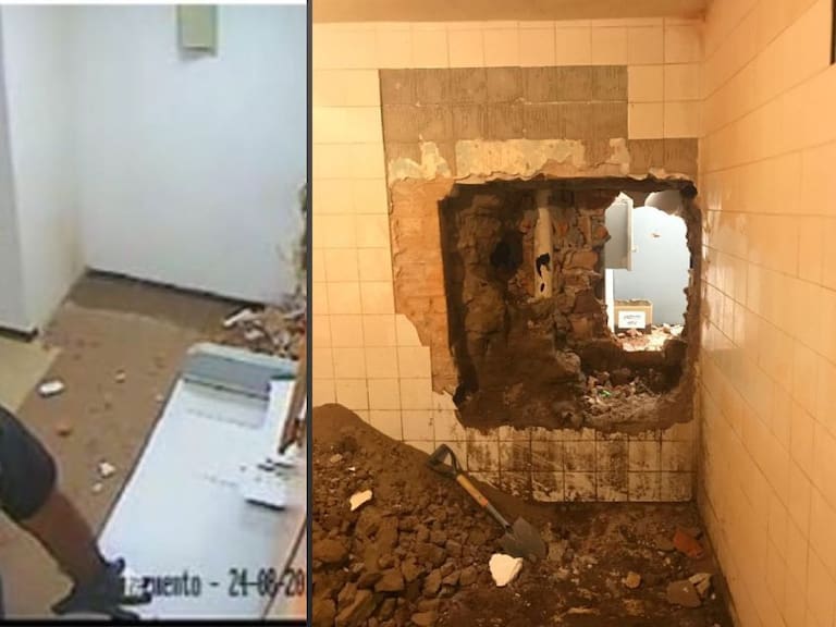 Ladrón perforó una pared completa para saquear la bóveda de un banco