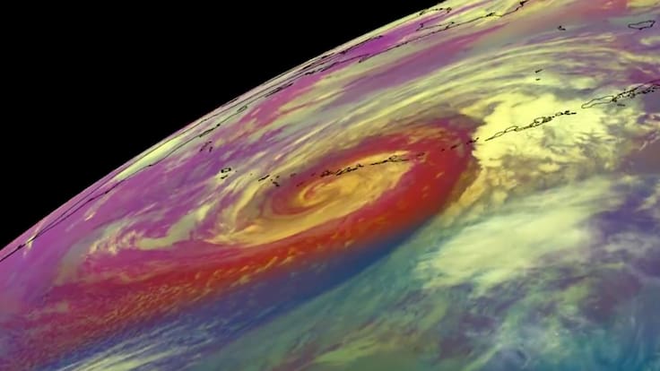 NASA capta gigantesca espiral sobre las islas más remotas de Alaska