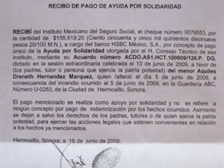 Entrega IMSS primera indemnización por incendio en Sonora
