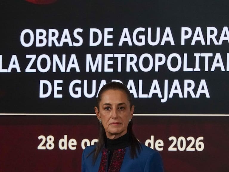 La presidenta Sheinbaum encabezó la presentación del plan maestro para solucionar de fondo la crisis hídrica y de calidad del agua en la Zona Metropolitana de Guadalajara. FOTO: ROGELIO MORALES /CUARTOSCURO.COM