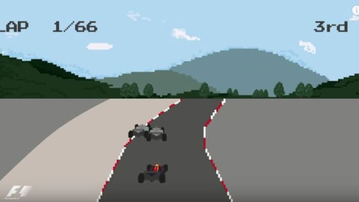 La Temporada 2016 de la Fórmula 1 al estilo de un videojuego de los 80