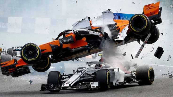 La impactante imagen del accidente de Fernando Alonso en el GP de Bélgica