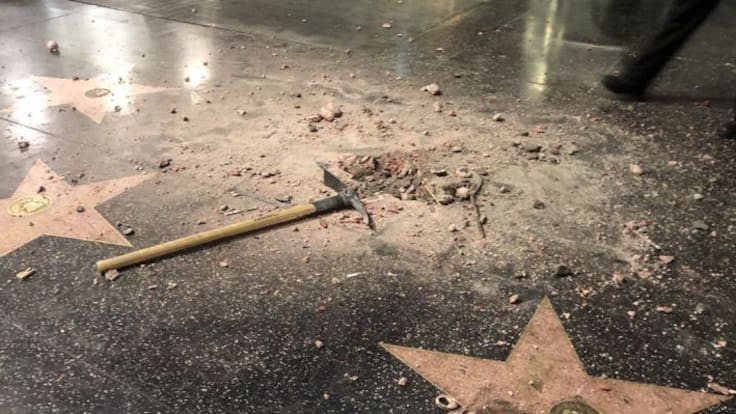 Destruyen estrella de Donald Trump en Hollywood