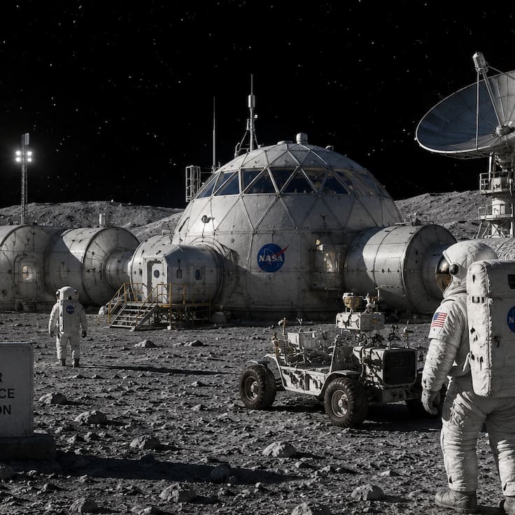 NASA revela cómo será su base en la Luna: drones, vehículos y una red que cubrirá cientos de kilómetros