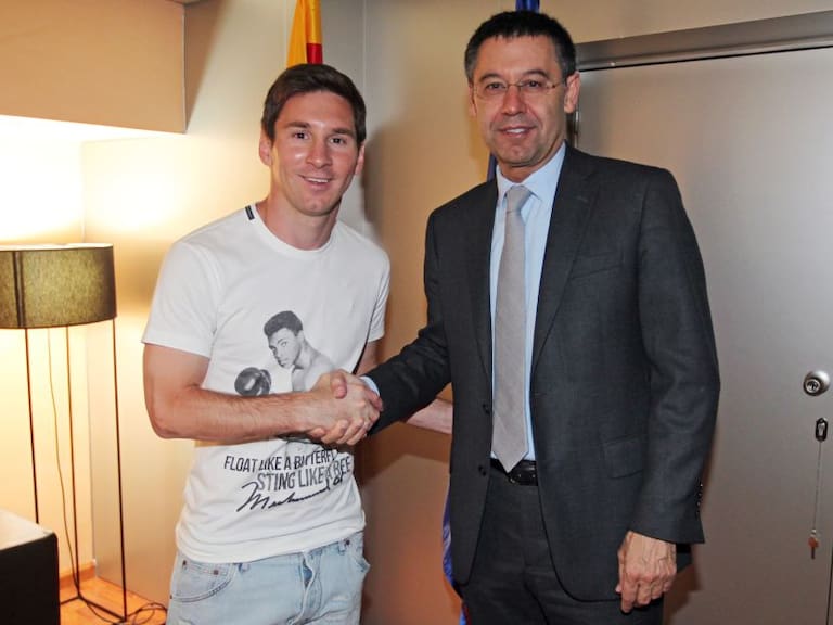 Lionel Messi y Bartomeu.