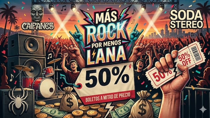 Boletos a mitad de precio: “Más Rock Por Menos Lana” para ver a Caifanes, Fobia, Soda Stereo y más al 50% de descuento