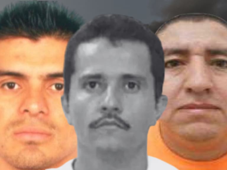 De izquierda a derecha, Julio Alberto Castillo “El Chorro”, Nemesio Oseguera “El Mencho” y Audias Flores Silva “El Jardinero”, figuras clave del CJNG.