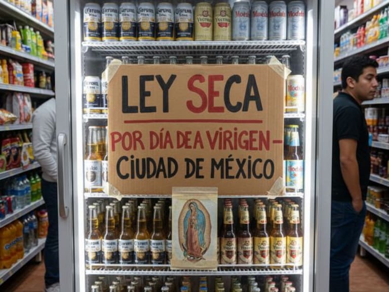 Imagen que representa la Ley Seca en tiendas de la CDMX con motivo de las celebraciones religiosas del Día de la Virgen de Guadalupe.