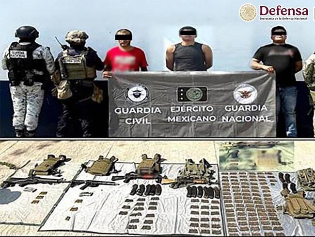 Fuerzas federales detienen a cinco presuntos delincuentes con armas y drogas en Michoacán