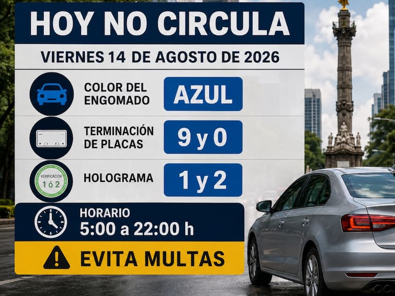 Programa Hoy No Circula confirma qué autos no podrán salir este viernes 14 de agosto. IA