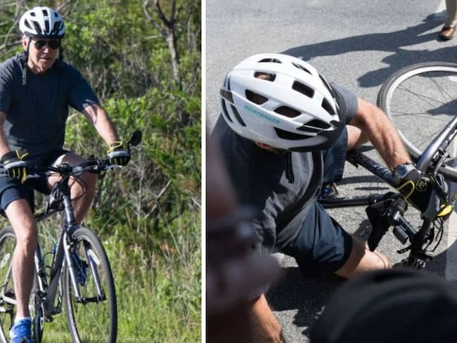 VIDEO| Joe Biden sufre caída al pasear en bicicleta