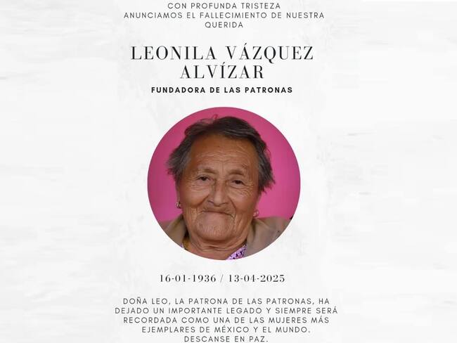 Fallece Leonila Vázquez, fundadora de Las Patronas
