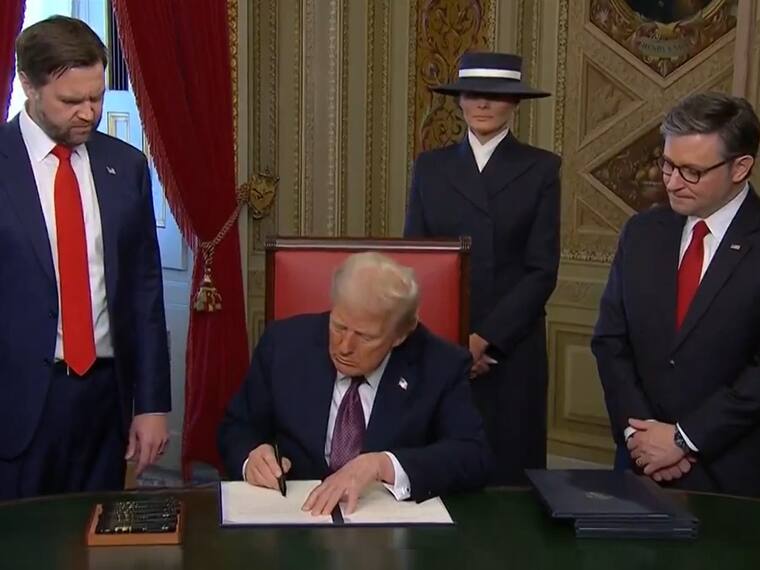 Trump y su primer dia como presidente