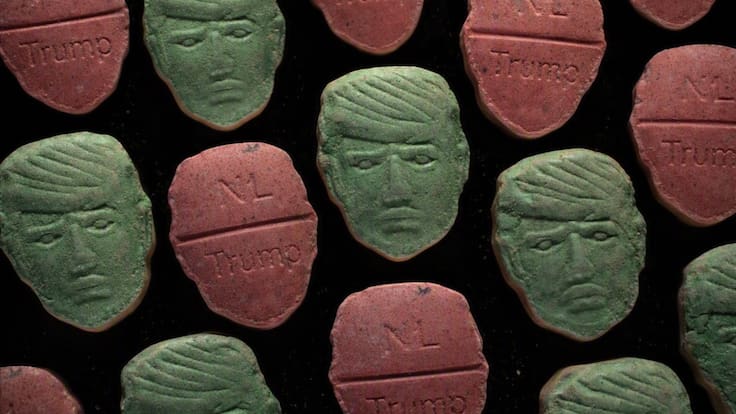 Pastillas de éxtasis con rostro de Trump desatan alerta por su alto riesgo