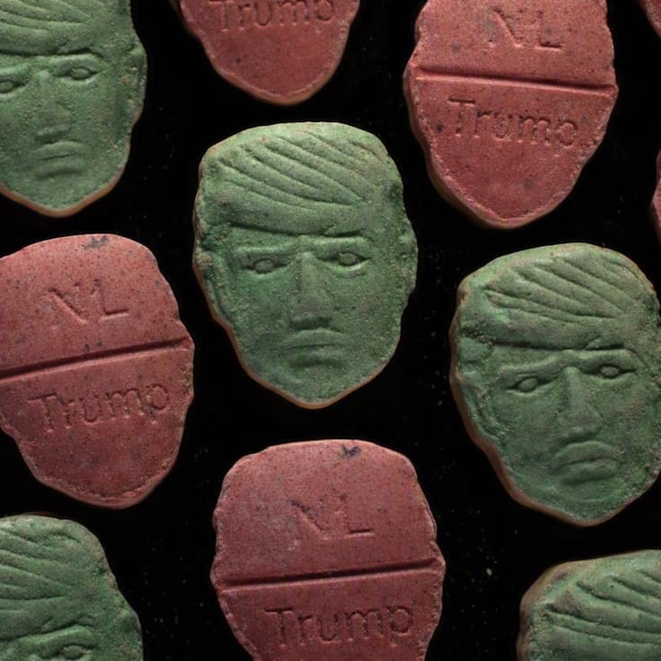 Pastillas de éxtasis con rostro de Trump desatan alerta por su alto riesgo
