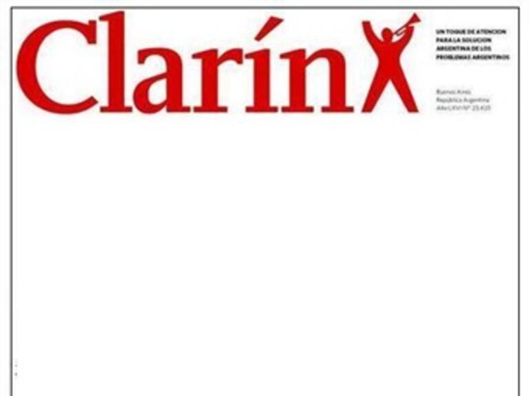 Publica diario argentino Clarín inédita portada en blanco