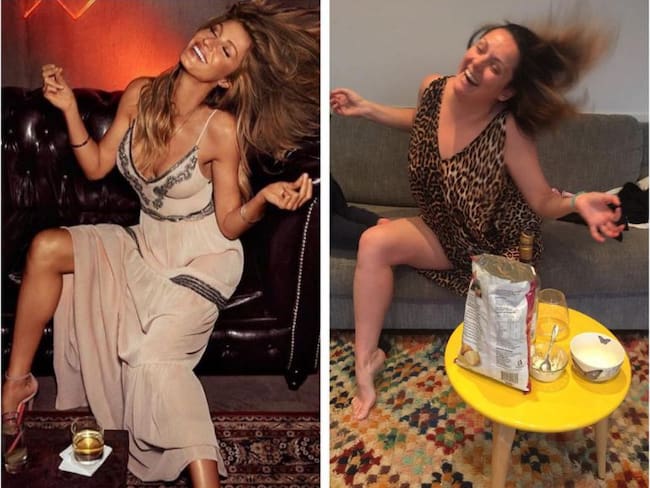 Mujer recrea de forma graciosa fotos de famosos