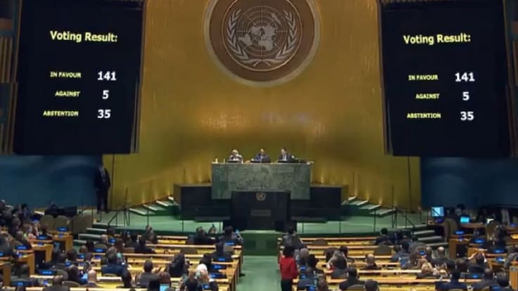 Condena la Asamblea General de la ONU invasión Rusa a Ucrania