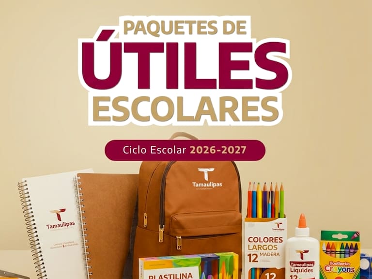 La SEP Tamaulipas anunció la entrega de paquetes gratuitos de útiles escolares para estudiantes de primaria en el ciclo escolar 2026-2027.