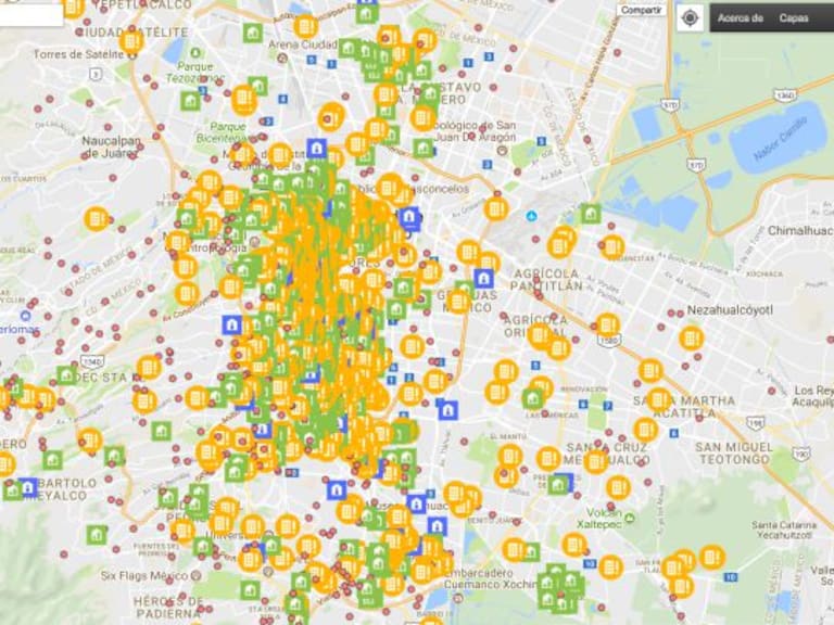 Mapa de derrumbes, albergues, hospitales y voluntariado sismo CDMX