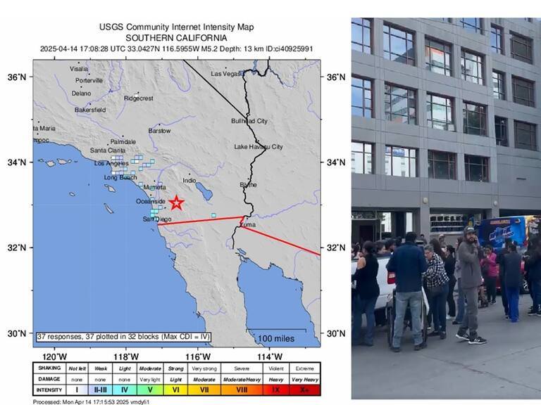 Sismo de magnitud 5,2 se sintió en San Diego, California, Estados Unidos y Tijuana, México