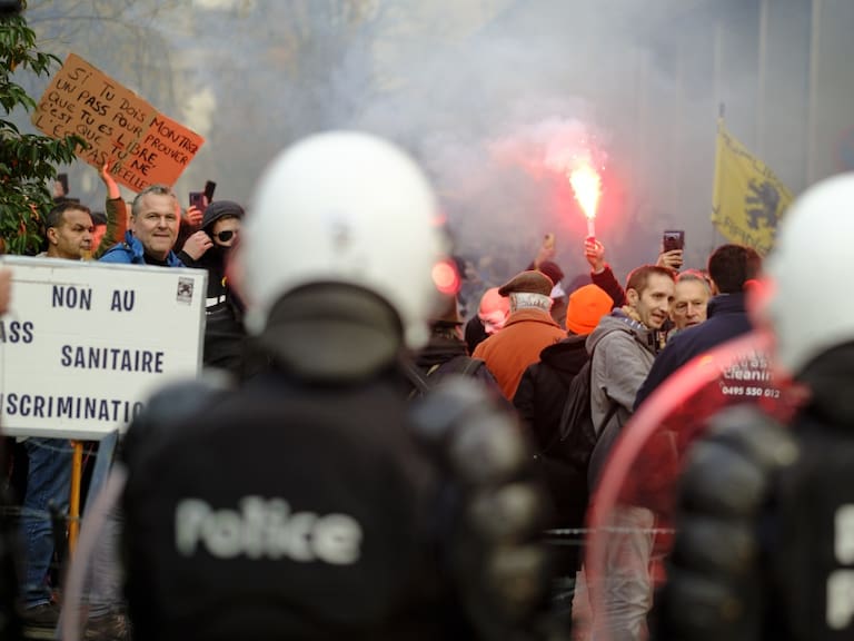 Bélgica cierra semana de protestas en Europa por restricciones COVID