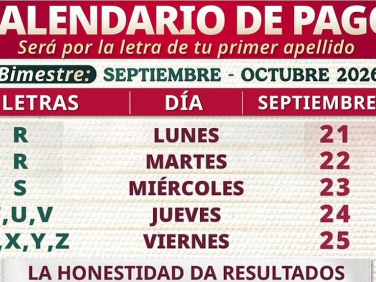 El calendario de la Pensión Bienestar llega a sus últimos días de pago de septiembre; los depósitos se realizan de acuerdo con la primera letra del apellido.
