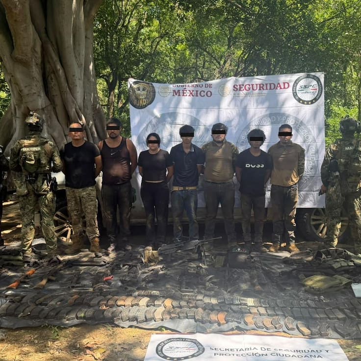 Nueve civiles armados, presuntos integrantes del Cártel de Sinaloa fueron detenidos durante operativo