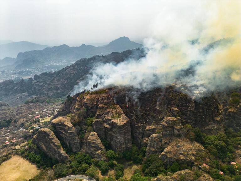 Incendio consume más de 100 hectáreas de bosque en Tepoztlán