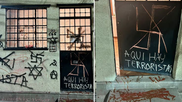Cierran galería en CDMX tras pintas nazis y protestas contra artista judío
