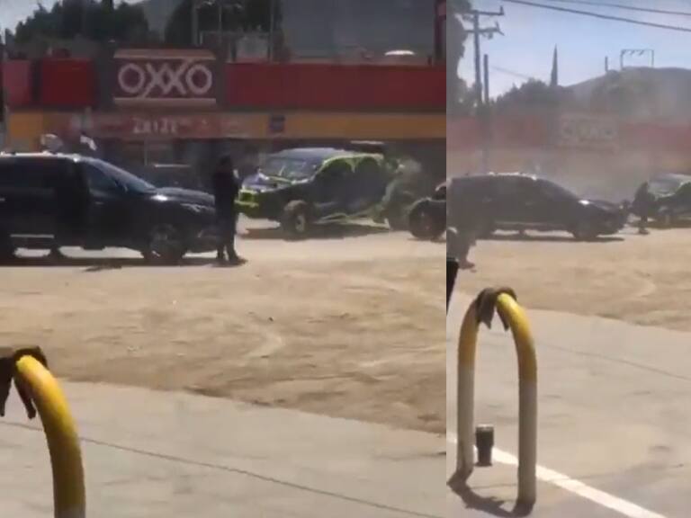 Momento del ataque armado en Ensenada, Baja California