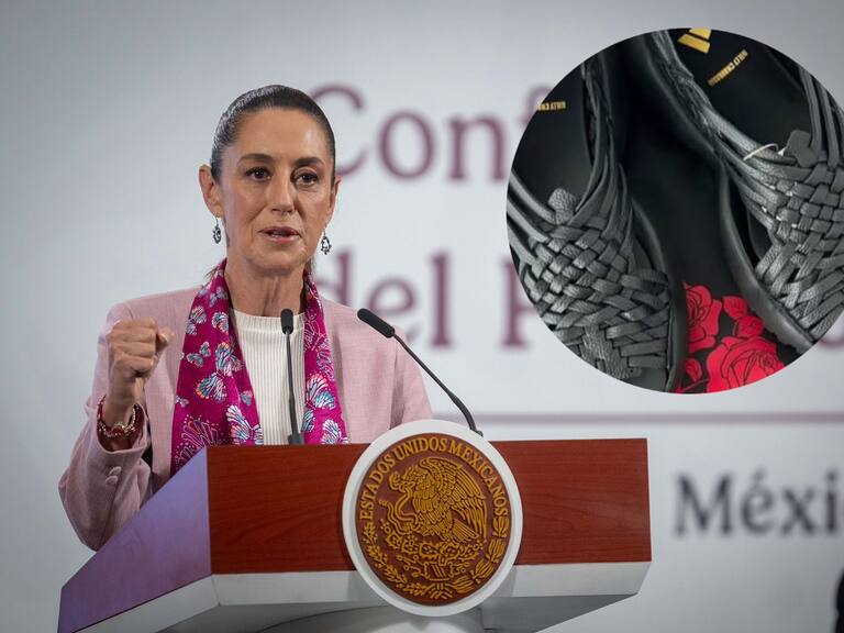 Sheinbaum acerca de huaraches Adidas