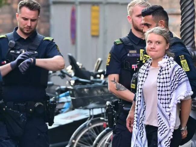 ¡Otra vez! Detienen a Greta Thunberg en una protesta contra Israel en la Universidad de Copenhague