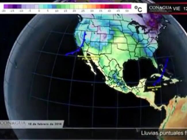 Pronóstico del tiempo del 18 de febrero