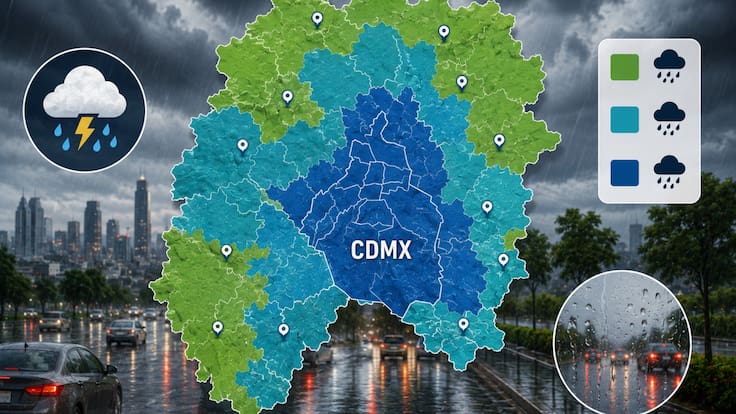 ¿Dónde lloverá hoy? Mapa de lluvias en CDMX y Edomex este 23 de agosto