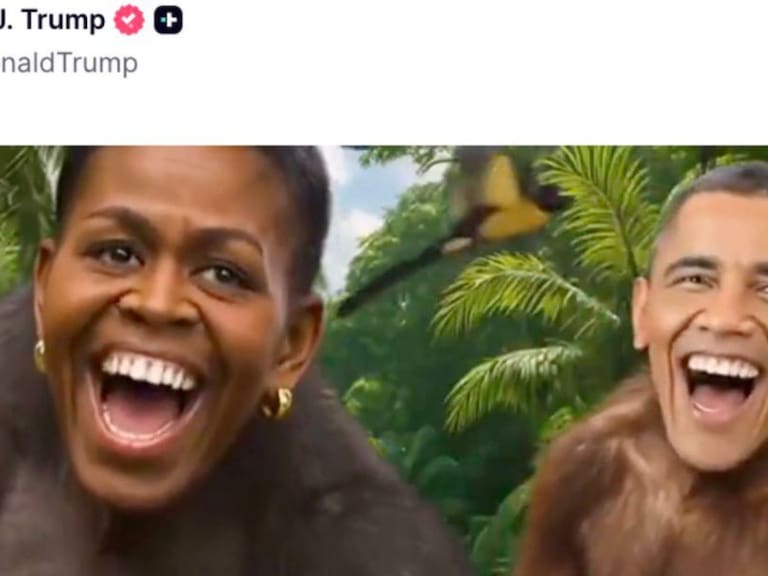 Un video creado con IA y compartido por Trump mostró a Barack y Michelle Obama como simios.