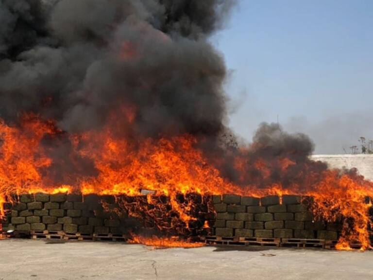 Incineran 9 toneladas de marihuana incautada en la ZMG