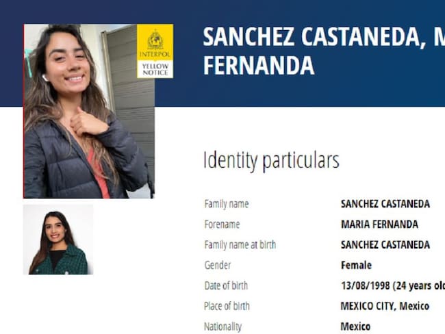 Emite Interpol ficha amarilla por desaparición de María Fernanda