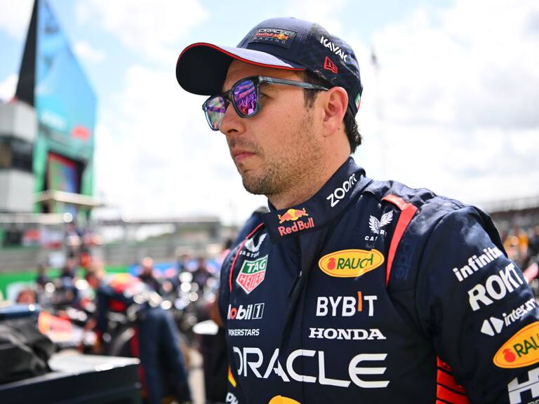 NORTHAMPTON, ENGLAND - JULY 09: Sergio Perez of Mexico and Oracle Red Bull Racing looks on from the grid prior to the F1 Grand Prix of Great Britain at Silverstone Circuit on July 09, 2023 in Northampton, England. (Photo by Dan Mullan/Getty Images)
