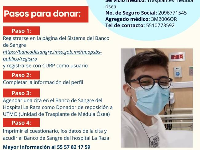 ¡Mateo necesita ayuda! Buscan donadores de plaquetas