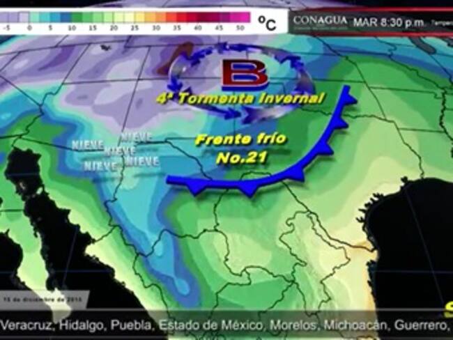 Pronóstico del tiempo del 15 de diciembre