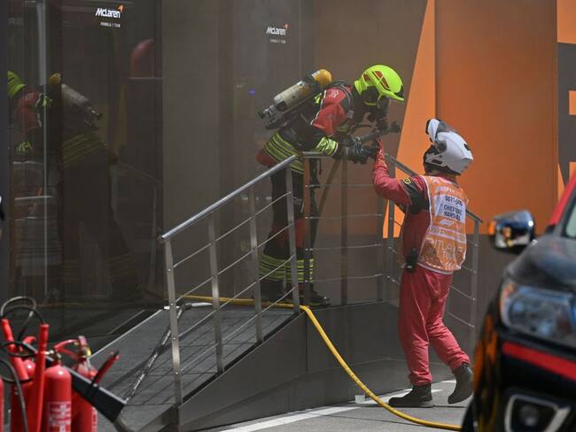 GP España: Se incendia mortorhome de McLaren | FOTOS
