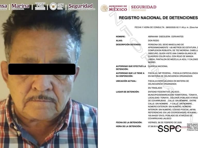 Abraham Oseguera, "Don Rodo", fue recapturado este 28 de febrero en Jalisco.