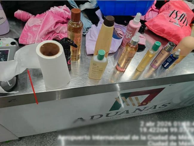 Marina descubre cocaína oculta en 14 frascos de cosméticos en el AICM