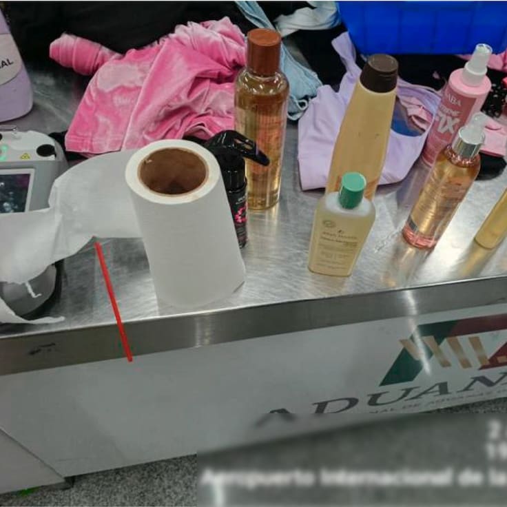 Marina descubre cocaína oculta en 14 frascos de cosméticos en el AICM