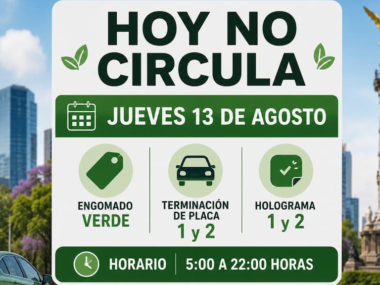 Hoy No Circula 13 de agosto: estos autos descansan el jueves en CDMX y Edomex. IA
