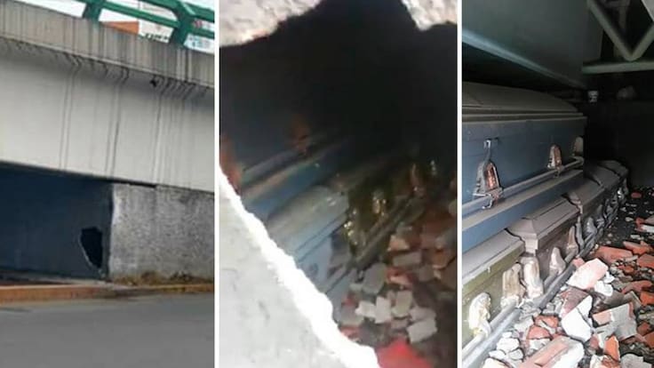 Encuentran ataúdes dentro de un puente en Tlalnepantla