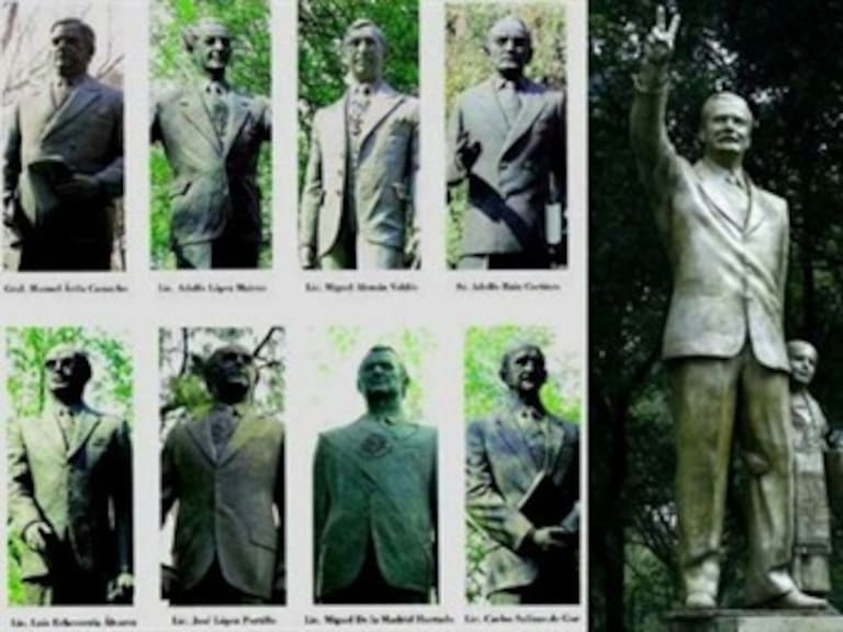 Devela Calderón estatua en Calzada de los Presidentes