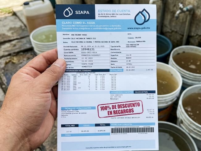 Hasta 100% de descuento en recargos de agua en Guadalajara: así compensan la mala calidad en Jalisco